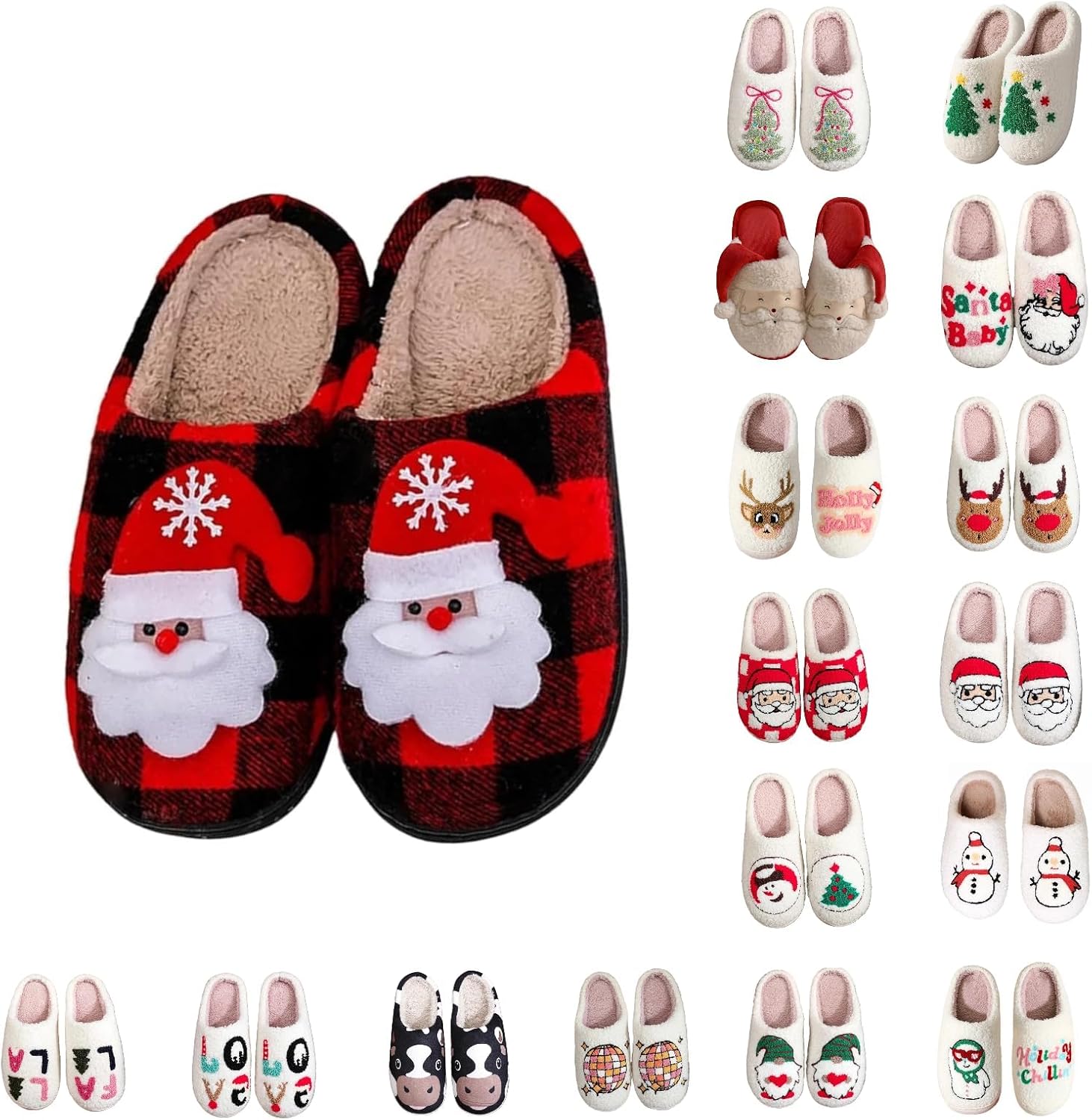 

Зимние домашние тапочки для женщин, уютные плюшевые тапочки с флисовой подкладкой, мягкие и пушистые с нескользящей подошвой, теплая обувь для дома и улицы для холодной погоды для женщин и мужчин Flteuds, красный