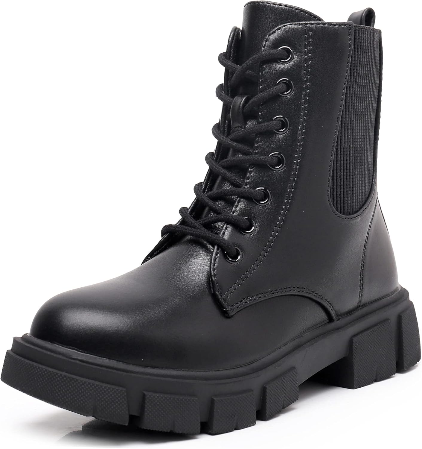 

Детские ботинки Apakowa для девочек, модные ботильоны с боковой застежкой-молнией (младший/старший ребенок), черный