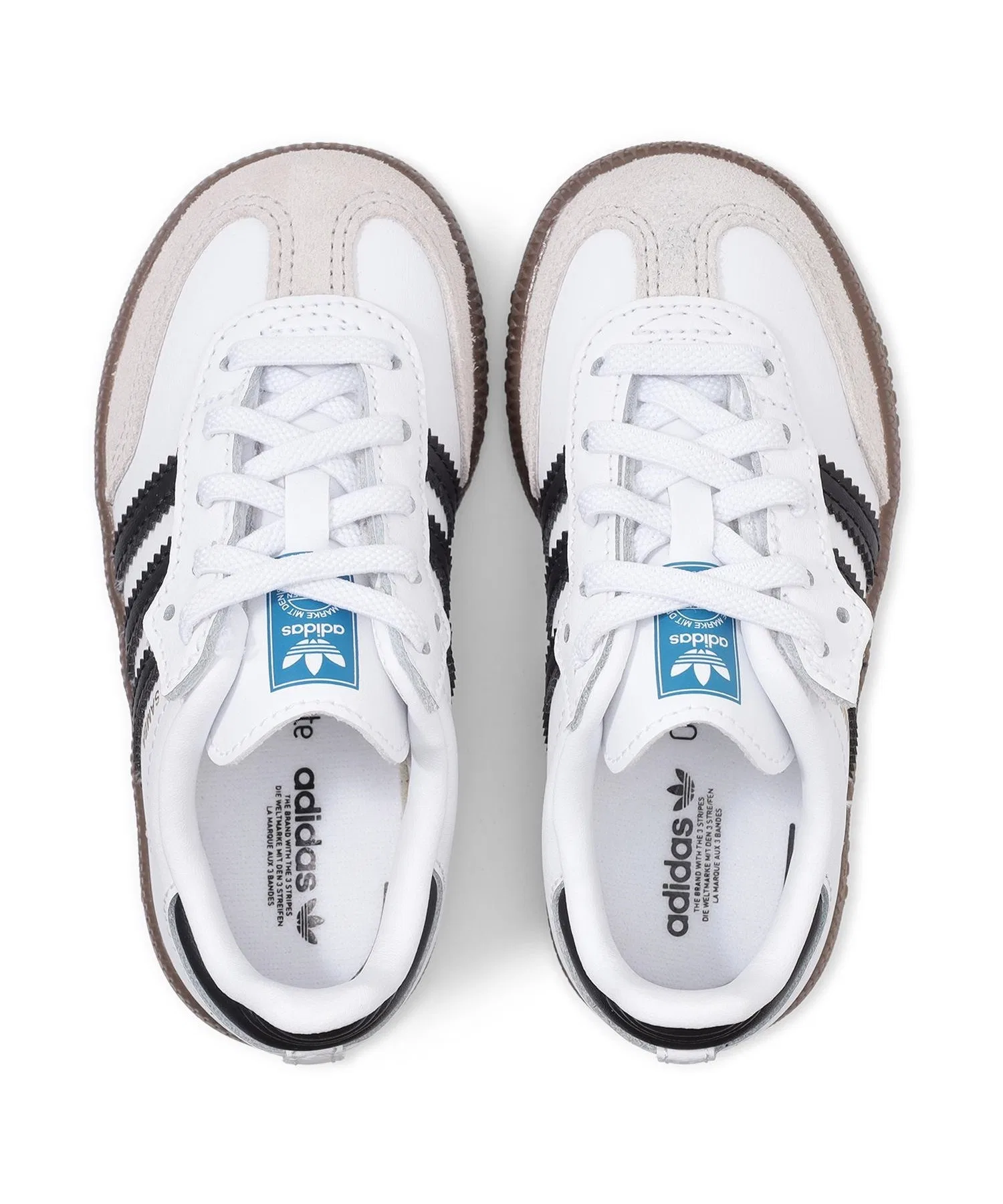 Детские кроссовки adidas SAMBA OG из натуральной кожи белые — фото 4
