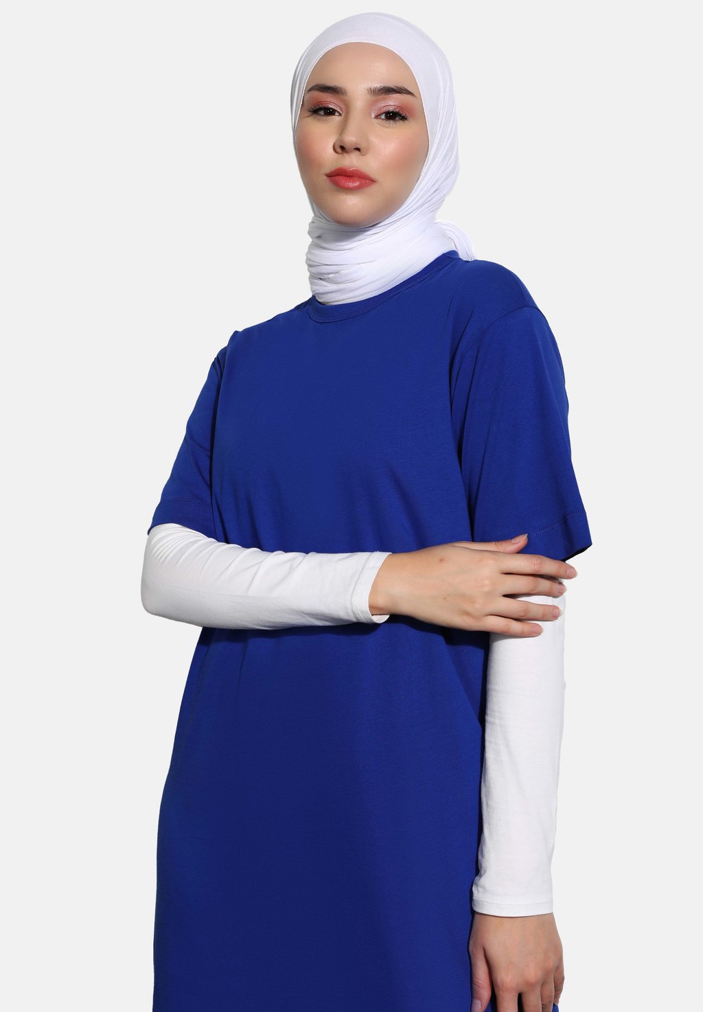 

Платье из джерси TYPE-PATTERN PLAIN Modanisa, синий