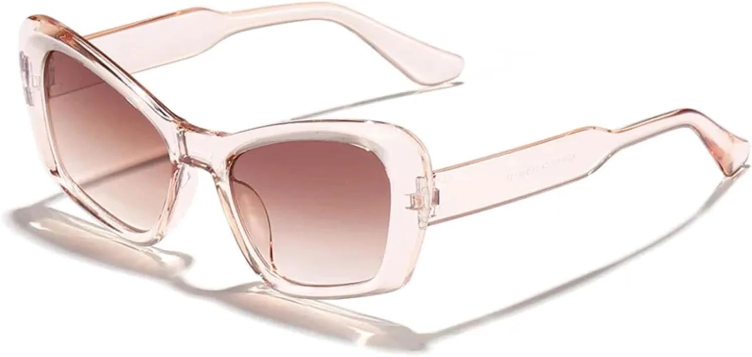 

Солнцезащитные очки «кошачий глаз» для женщин и мужчин, ретро, ​​яркие, модные, для активного отдыха, с защитой от УФ-излучения UV400 UATXTAU, Lightbrown-brown