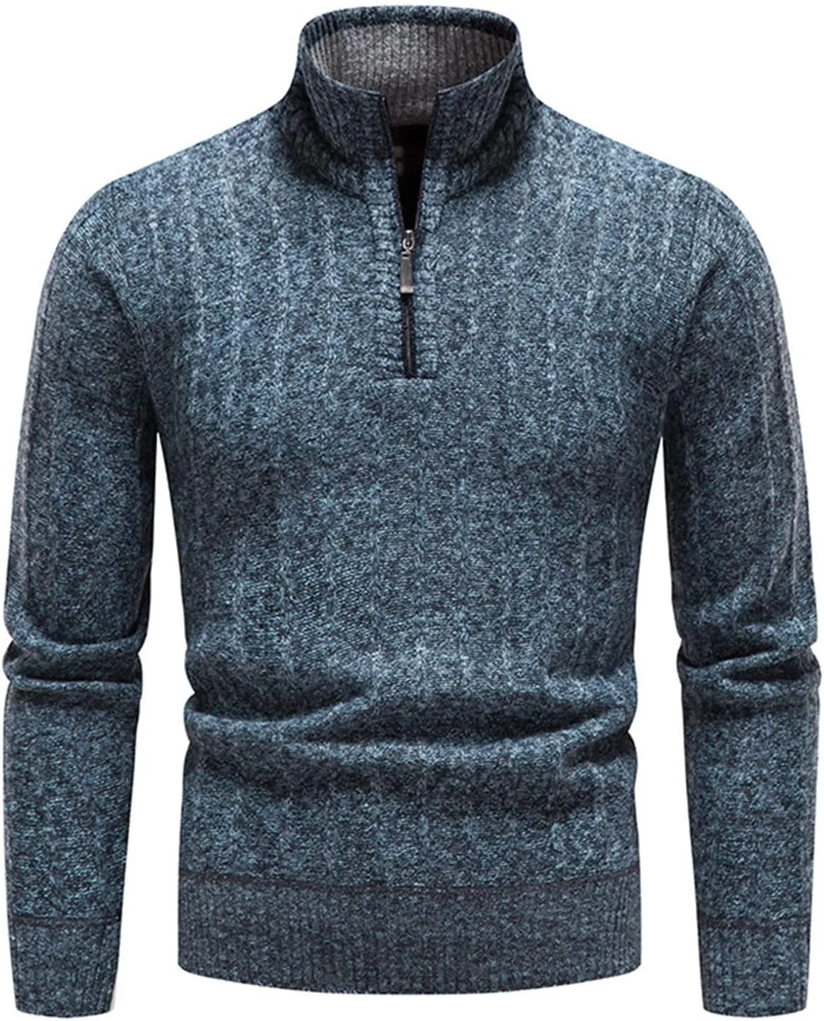 

Свитер Lu's Chic мужской с застежкой на четверть, вязаный, с длинным рукавом, осенний, хлопковый