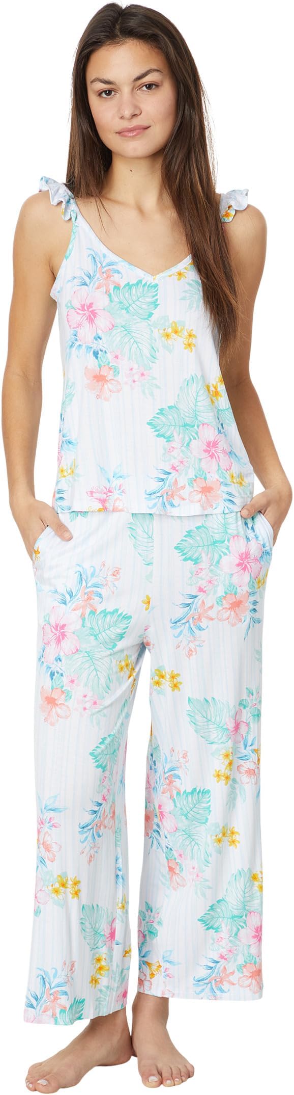 

Пижама Tommy Bahama Sleeveless Cropped PJ Set, цвет Stripe Floral