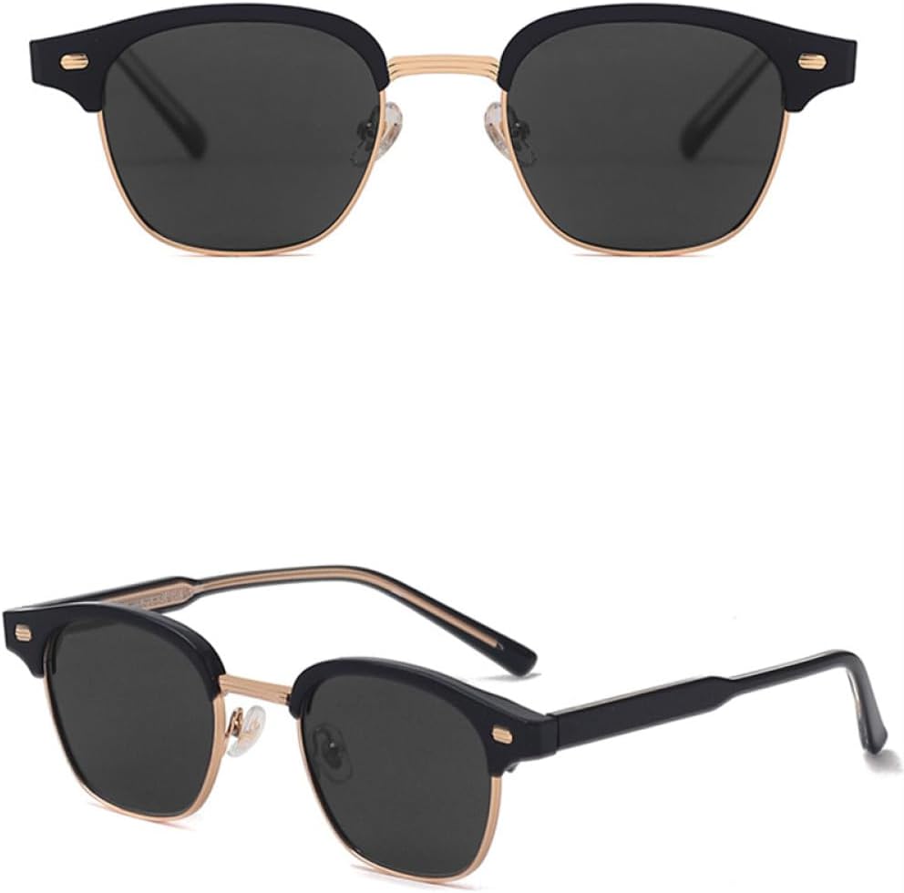 

Солнцезащитные очки MUTYNE из металла, поляризованные, для женщин и мужчин, зеленые с оранжевой полуободковой оправой, ретро, ​​для мужчин, с защитой от УФ-излучения UV400, Black