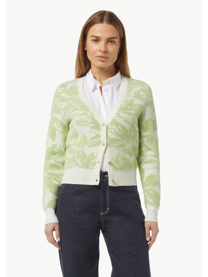 

Кардиган comma CI Strickjacke langarm, цвет Grün-weiß