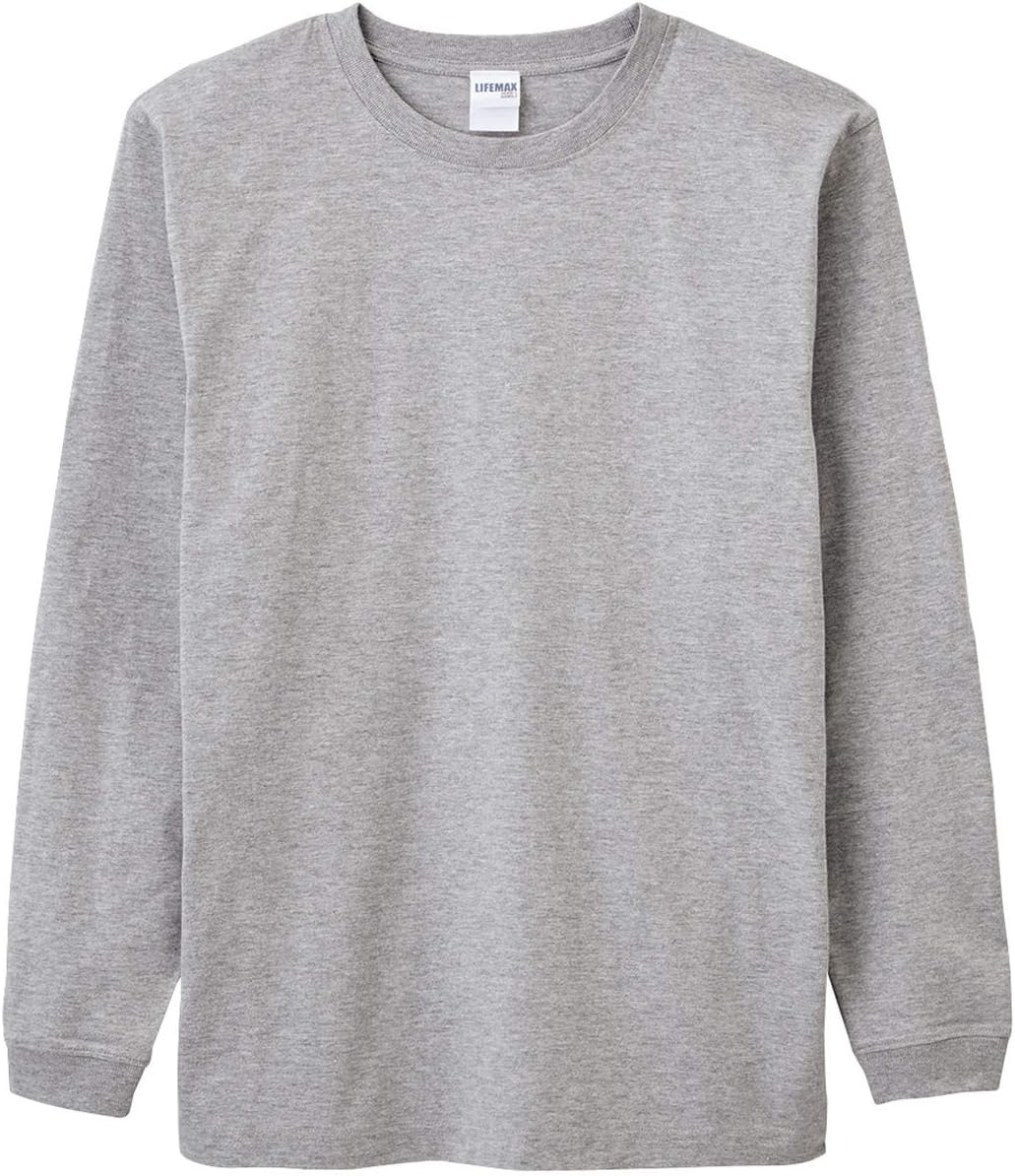 

Футболка с длинным рукавом LifeMax из плотной ткани весом 6,2 унции (унисекс, ребристая, длинная), светло-серый