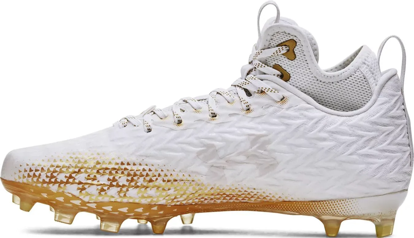 Футбольные бутсы Under Armour Men's Spotlight Clone 3, белый/металлик золотой — фото 3