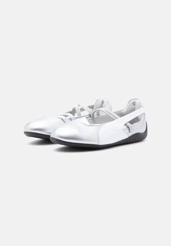 Металлические балетки speedcat унисекс с ремешком на щиколотке Puma, Ash Gray/White/Black — фото 2