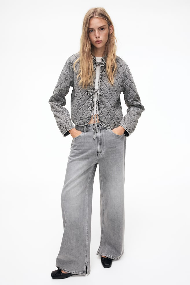 

Стеганая джинсовая куртка H&M, мультиколор