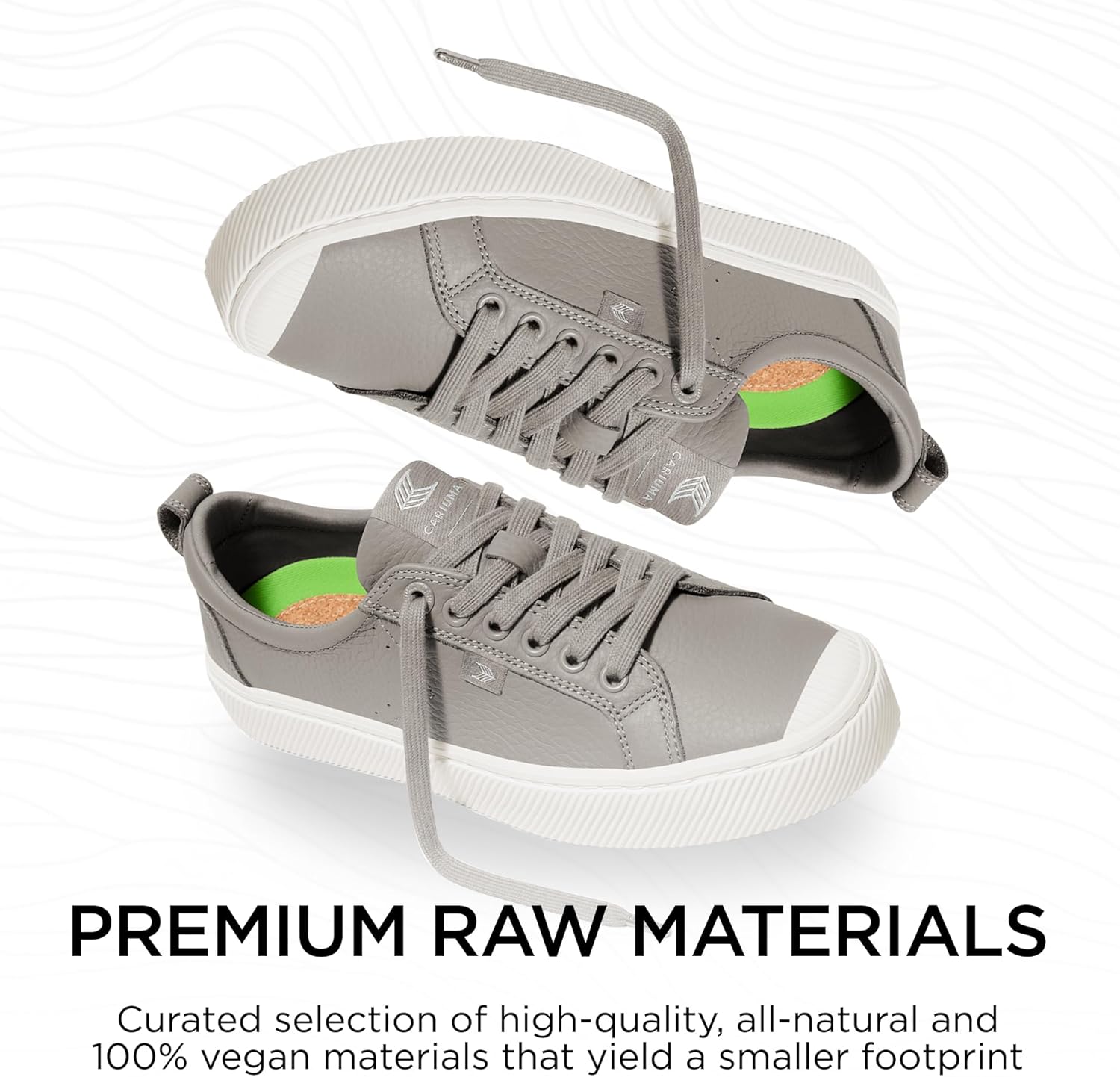 Кроссовки Cariuma OCA Low Premium Leather, удобная обувь для мужчин, легкая и экологичная, универсальная повседневная обувь с 100 веганскими стельками, резиновая подошва, серый — фото 3