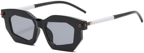 

Солнцезащитные очки Polygon 2027 для женщин, двухцветные, модные, с прозрачными линзами, в оправе в стиле панк с заклепками, солнцезащитные очки UV400 для мужчин MTZJH, Black Light Gray