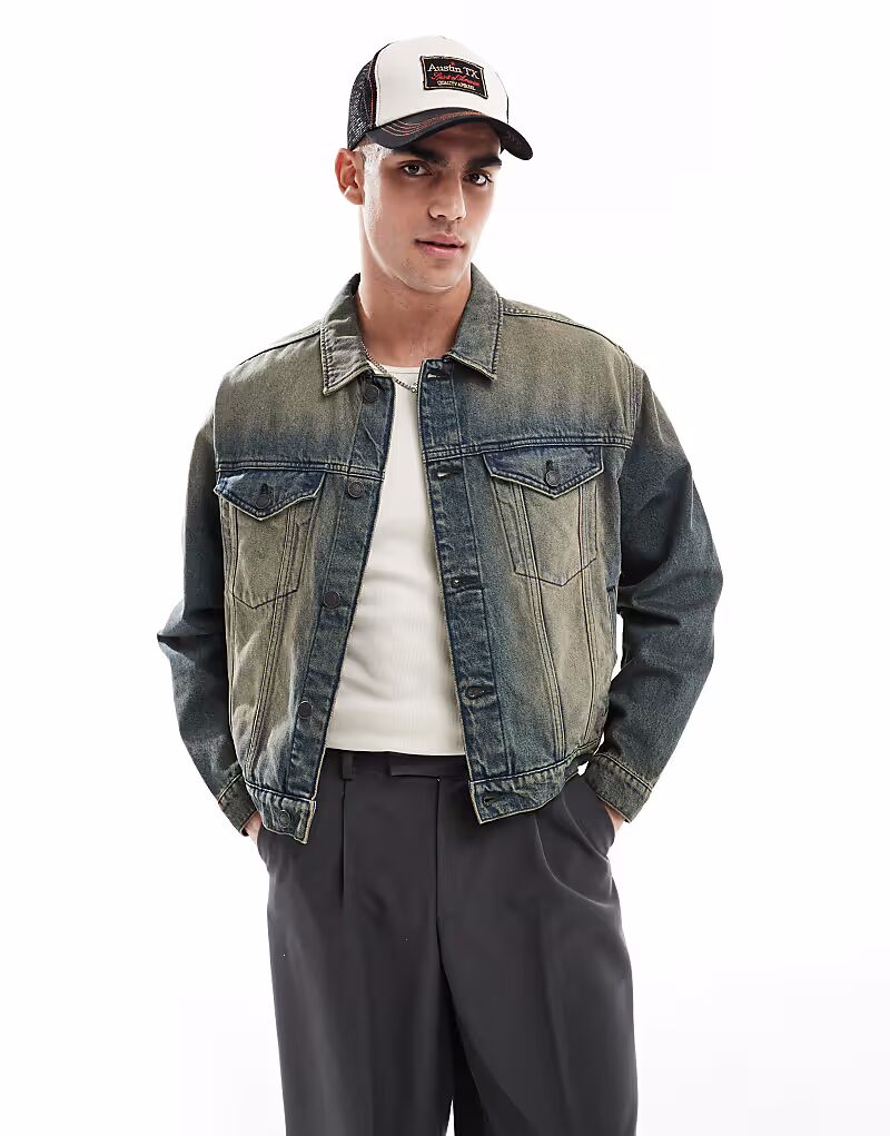

Джинсовая куртка в стиле гранж Cotton On в цвете y2k wash blue Cotton:On