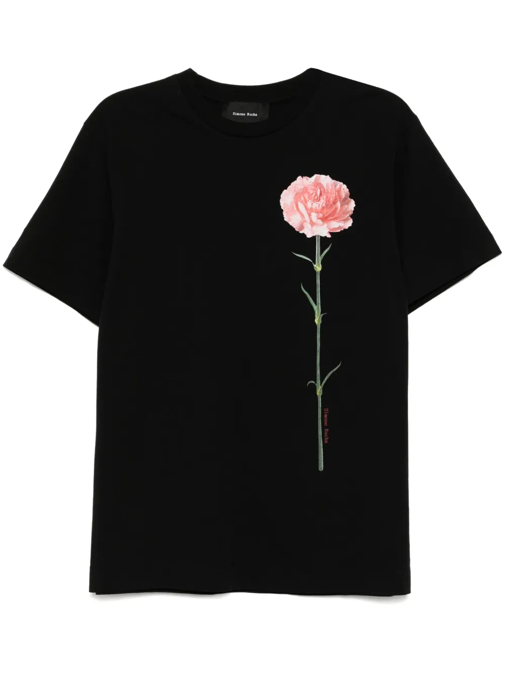 

Футболка с цветочным принтом Simone Rocha, черный
