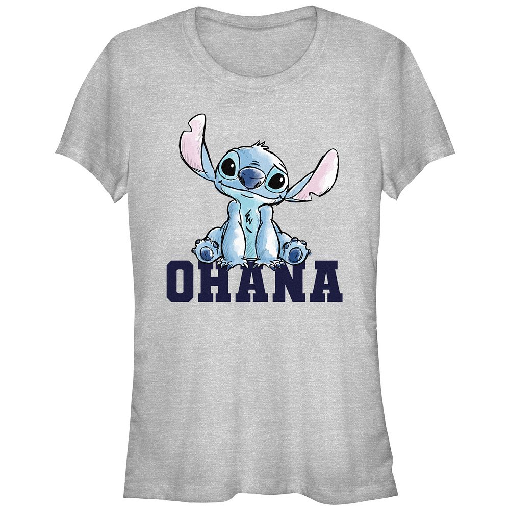 

Детская футболка Disney's Lilo & Stitch с акварельным эскизом Ohana Stitch и графическим рисунком, цвет Athletic Heather