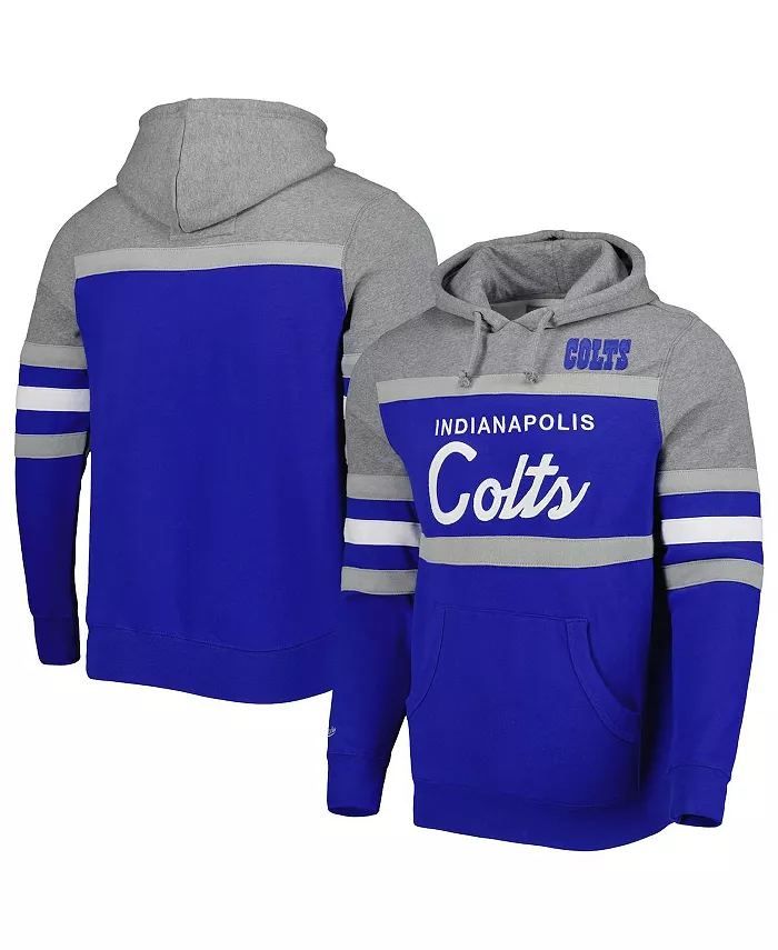 

Мужская толстовка с капюшоном Head Coach Indianapolis Colts, цвет: Royal, Heathered Gray Mitchell & Ness