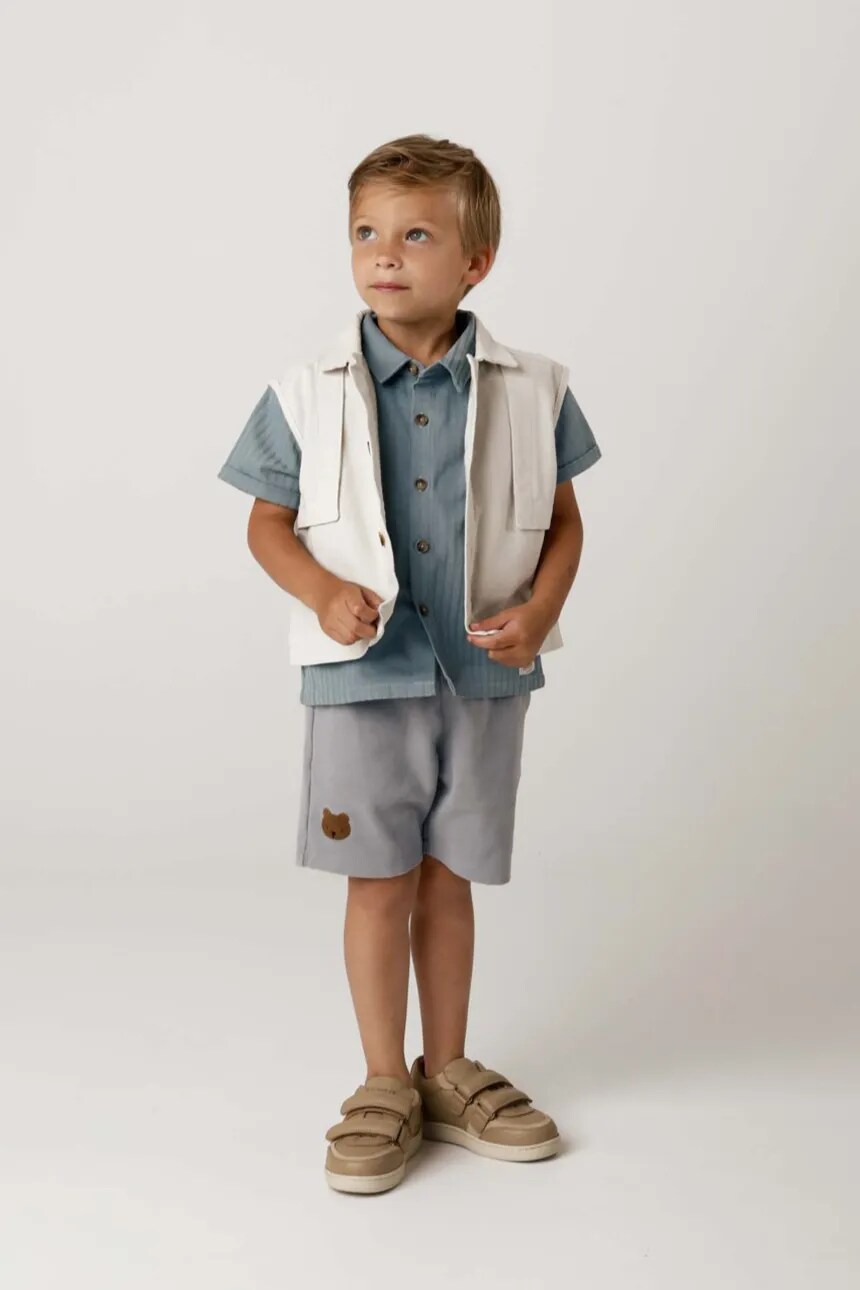

Детские шорты из хлопка Ithri Shorts Bear Donsje, синий