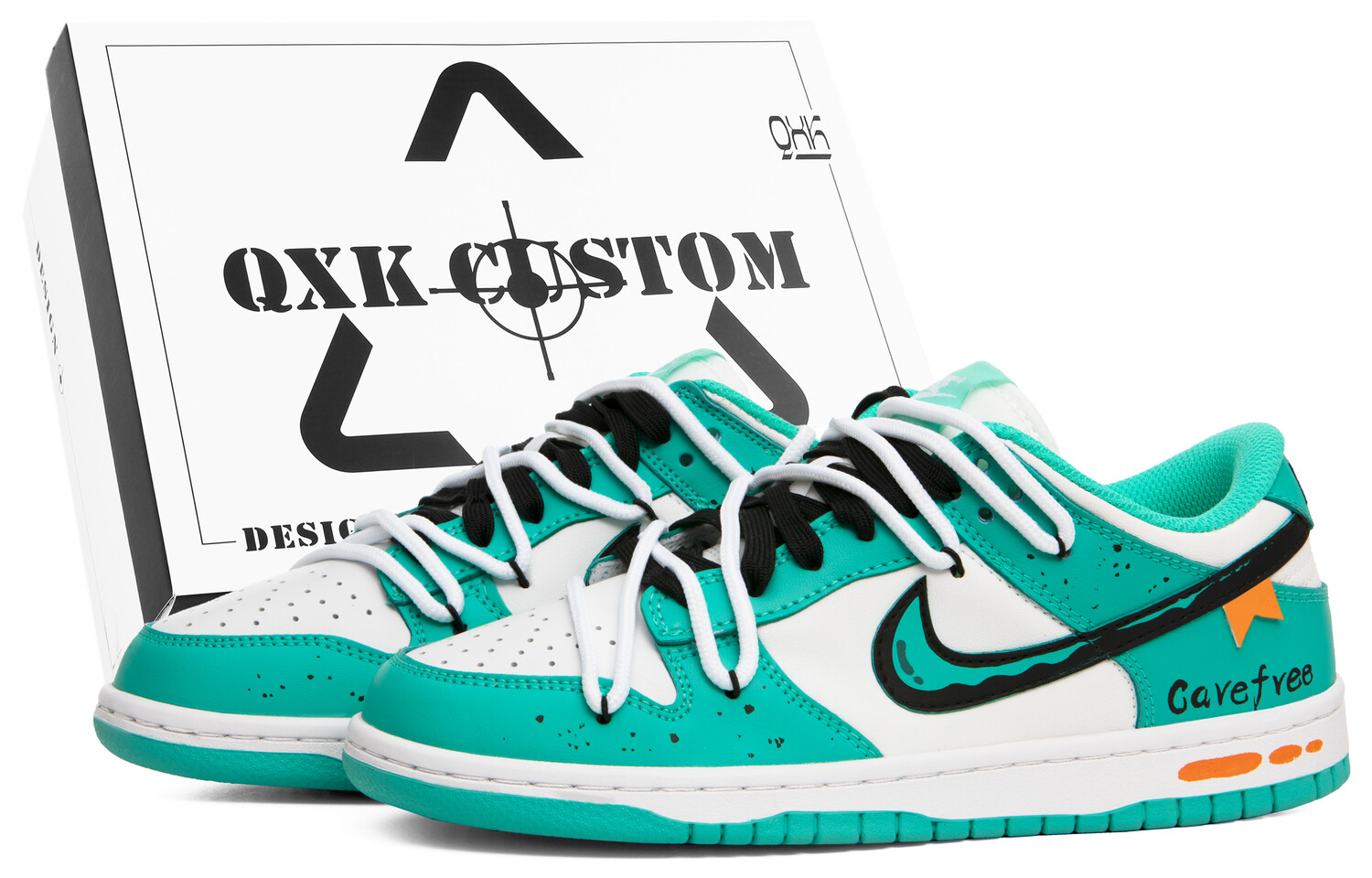 

Кроссовки Nike Dunk Skateboarding Shoes Men Low-top White/Turquoise, зеленый
