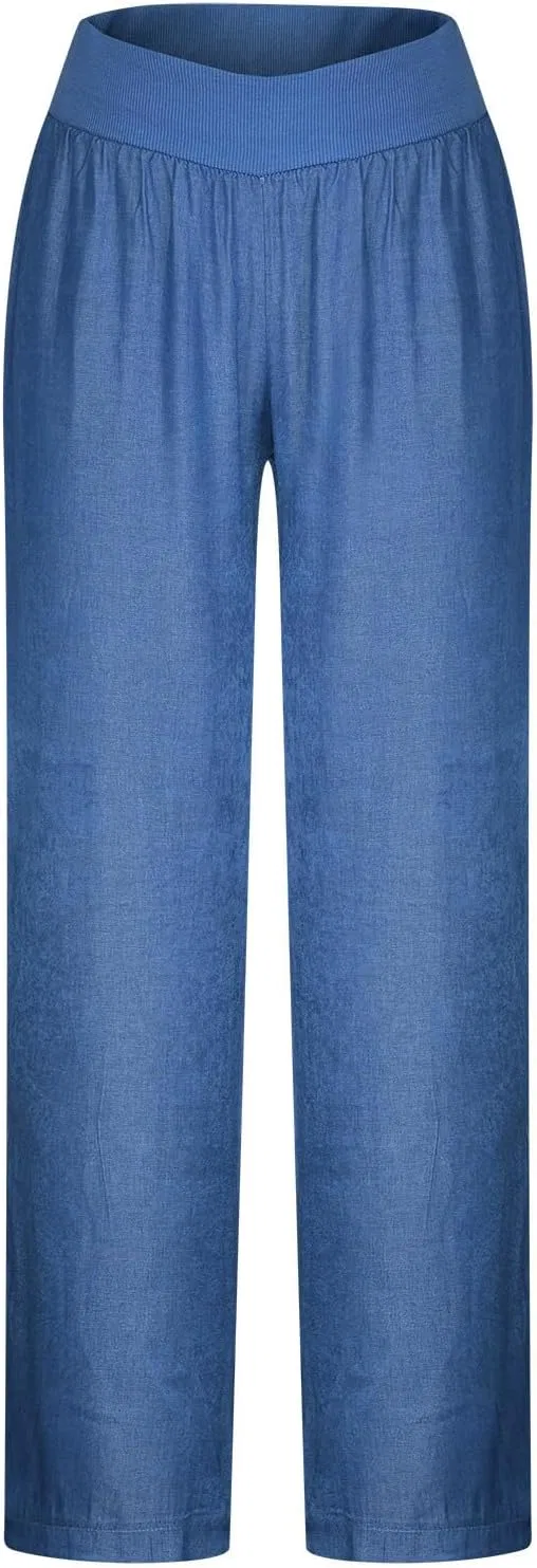 Джинсы с широкими штанинами, джинсы, A01 Blue — фото 3
