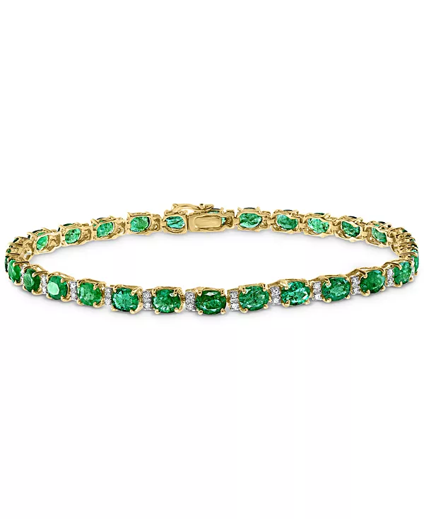 

Теннисный браслет Effy из 14-каратного золота с изумрудами (9-1/3 карата) и бриллиантами (1/4 карата) (также доступен в цвете brasilica от effy sapphire) Effy Collection, emerald