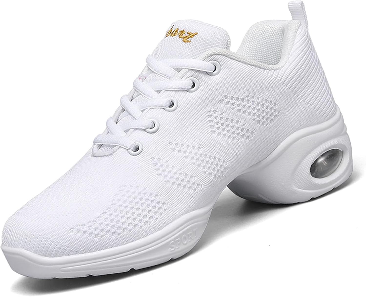 

Женские и мужские кроссовки для джазовых танцев SECHRITE на шнуровке с раздельной подошвой, белый