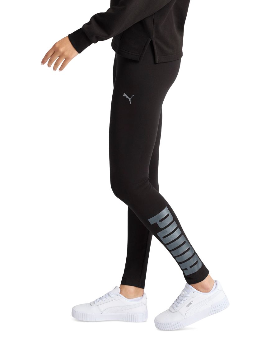 

Женские спортивные леггинсы полной длины с графическим принтом Puma, Puma Black-Puma Black