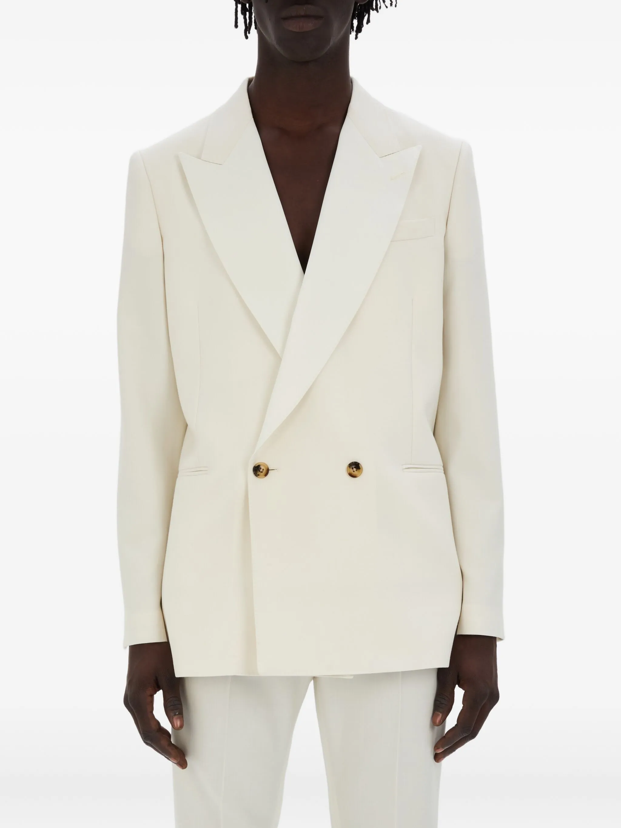 

Двубортный пиджак MA Amiri, белый