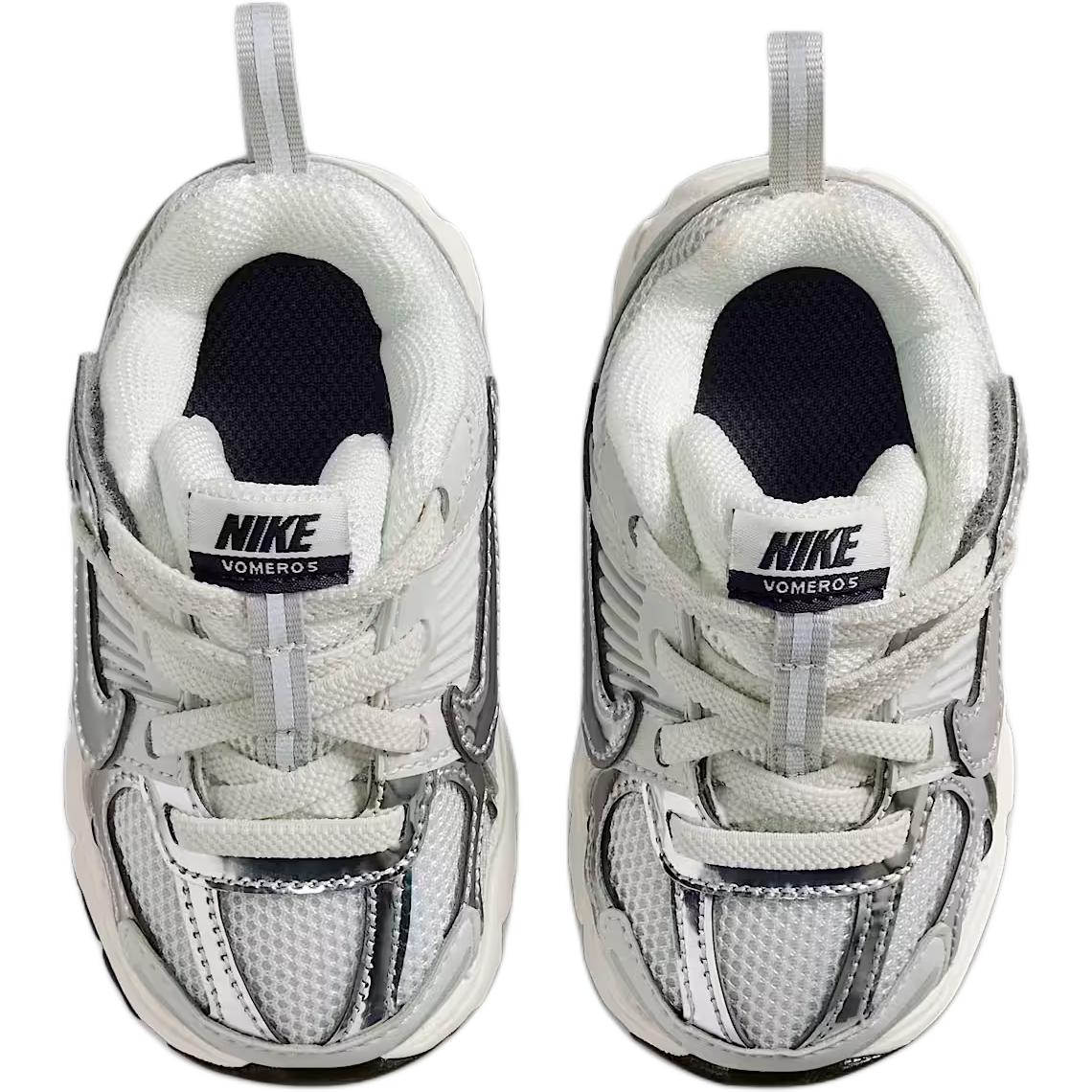 Vomero 5 устойчивые к истиранию низкие детские ботинки gray chrome plated для малышей Nike, серый — фото 4