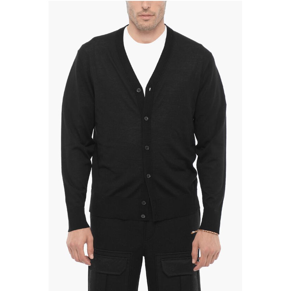 

Черный шерстяной кардиган Neil Barrett, Black