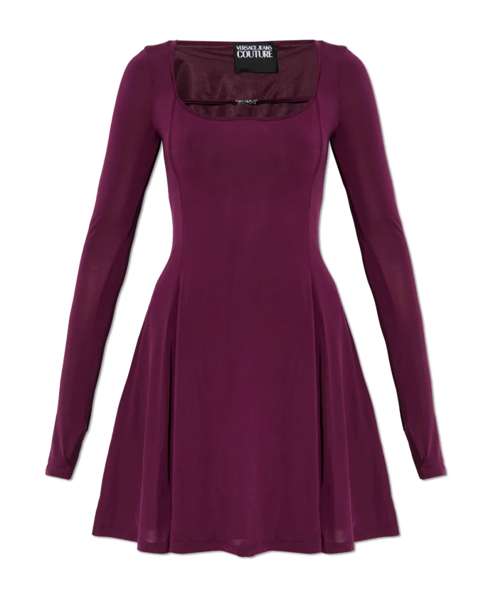 

Фарфоровое бархатное платье мини в стиле барокко Versace Jeans Couture, красный