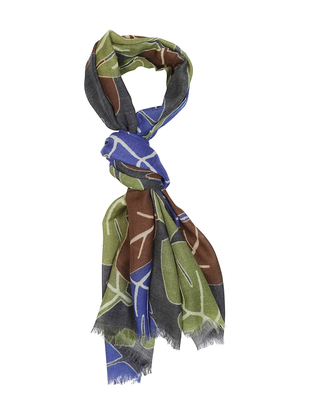 

Шерстяной шарф с принтом в виде листьев Altea, синий