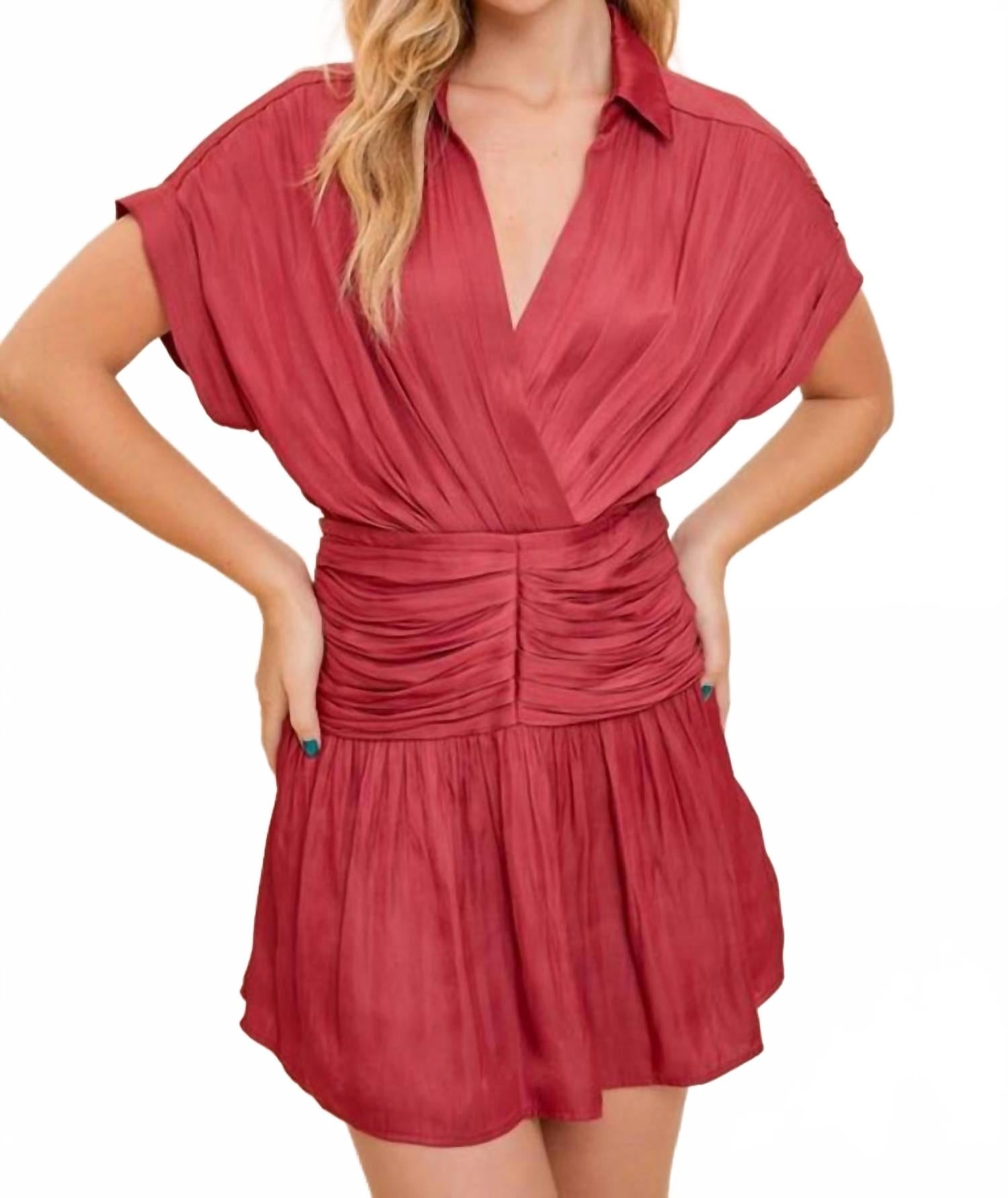 

Облегающее платье с резинкой в цвете астро-красный Mustard Seed