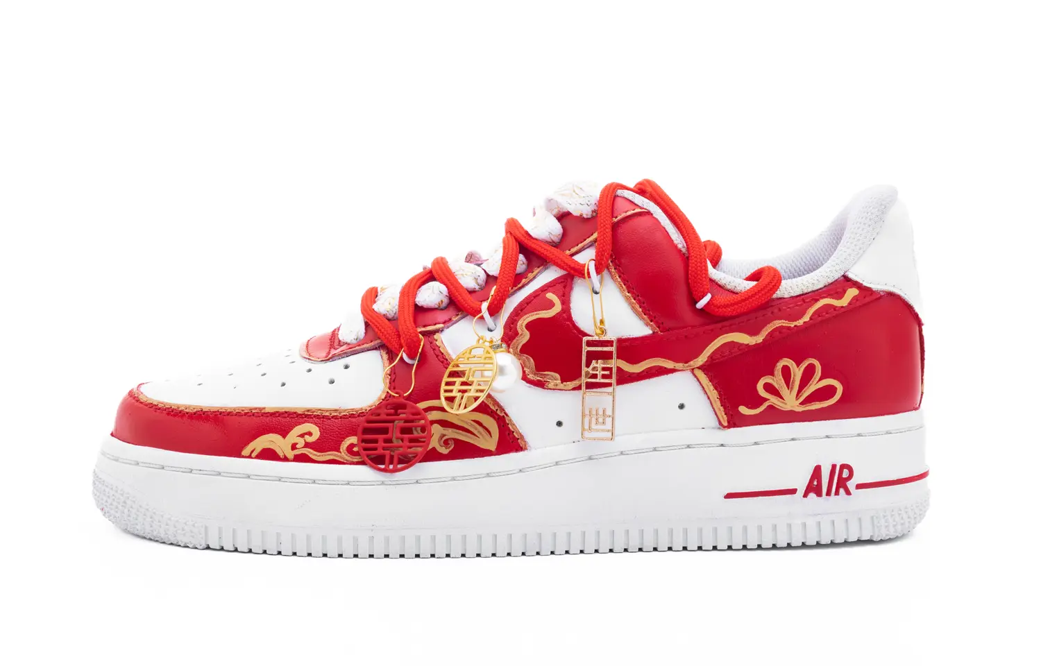 

Nike Кроссовки Air Force 1 для скейтбординга "Fulfilling This Life" с низким верхом и противоскользящим верхом, мужские, красные, белые