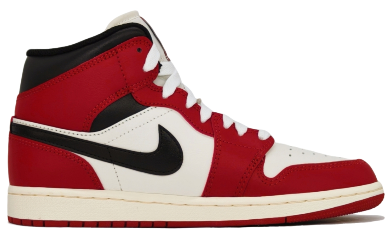 Air 1 Vintage баскетбольные кроссовки мужские Mid top /белый/черный Jordan, красный — фото 4