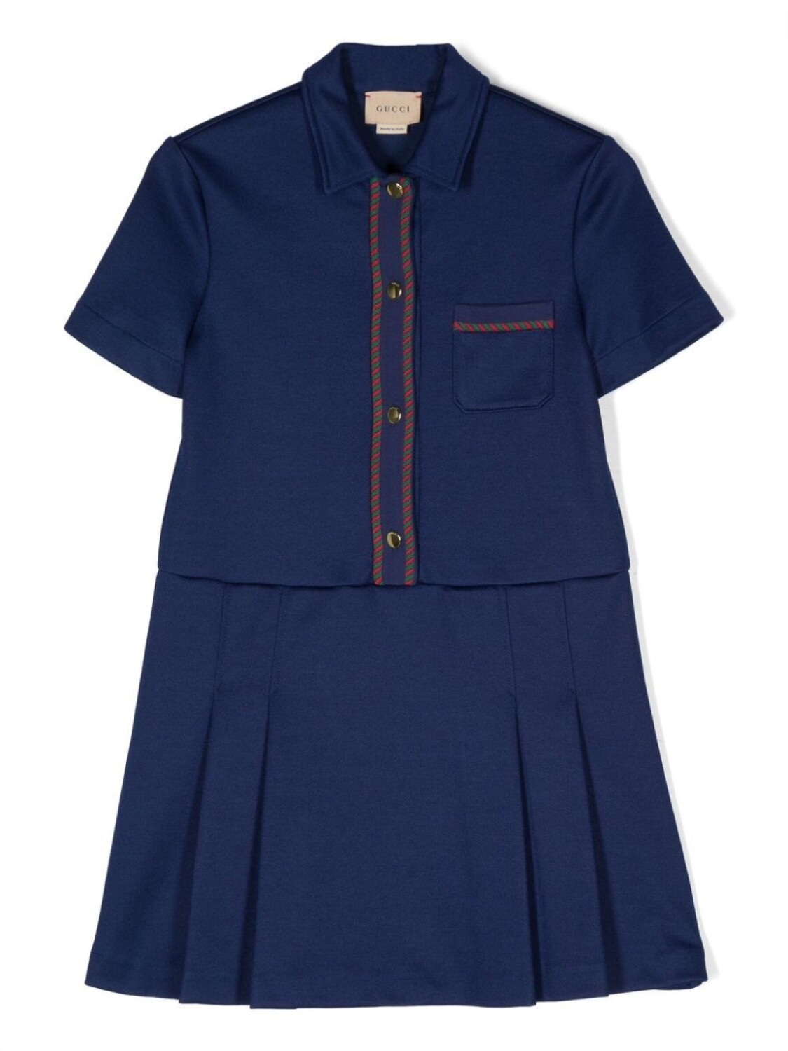 

Gucci Kids плиссированное платье с полосками, синий