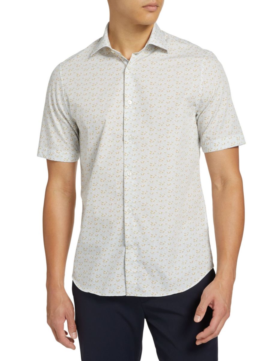 

Рубашка Slim Fit с цветочным принтом Saks Fifth Avenue, цвет Banana