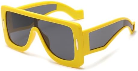 

Солнцезащитные очки в крупной квадратной оправе с интегрированными цветными линзами, модель 2026 года, с технологией Technology Sense, для активного отдыха, женские MTZJH, Yellow Black