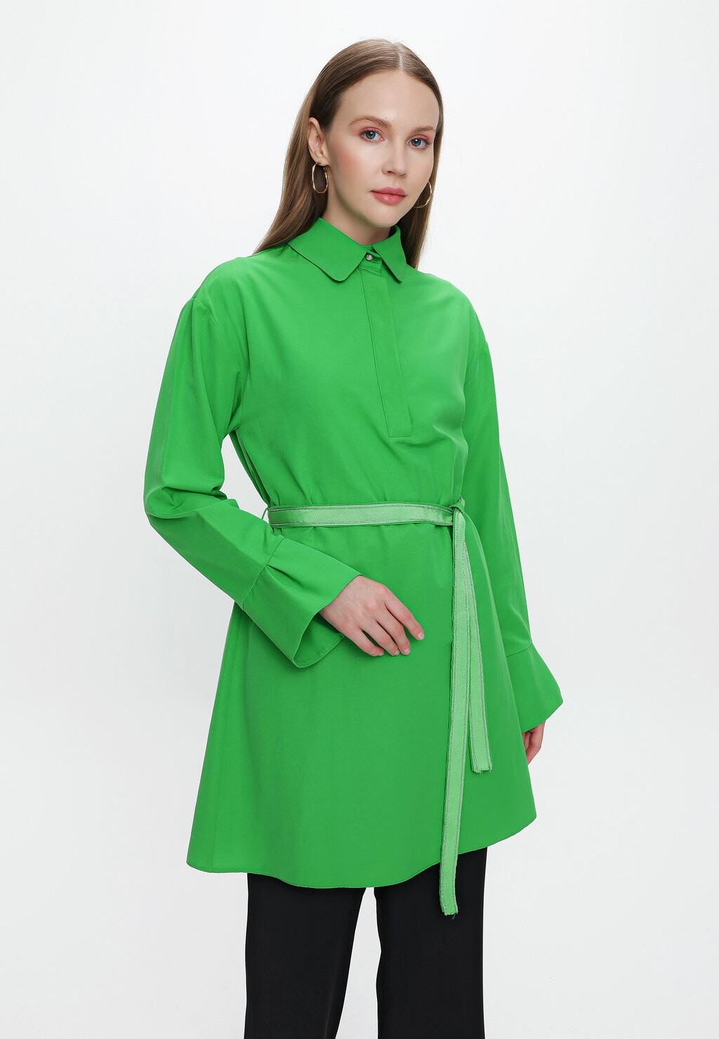 

Туника MODEST WIDE SLEEVE DETAILED BIG POCKET CARDIGAN Armine, зеленый
