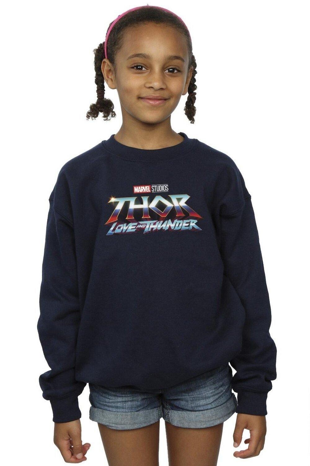 

Толстовка с логотипом Thor Love And Thunder Marvel, темно-синий