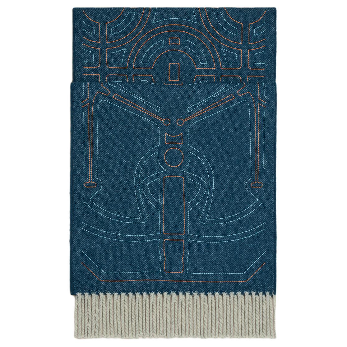 

HERMES Кашемировые вязаные шарфы Unisex Blue