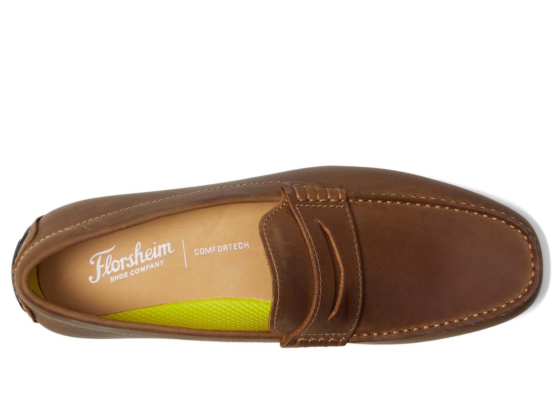Лоферы Florsheim Motor Smooth Moc Toe Penny Driver, цвет Brown Crazy Horse — фото 2