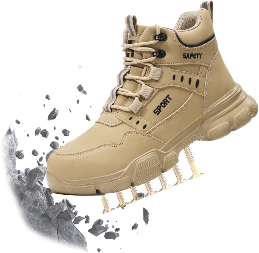 

Мужские ботинки со стальным носком, женские рабочие ботинки с защитой от проколов, удобные защитные кроссовки для тенниса, неразрушимая мужская защитная обувь для промышленного строительства Generic, Style-h 10.5-11women /9.5-10 Men