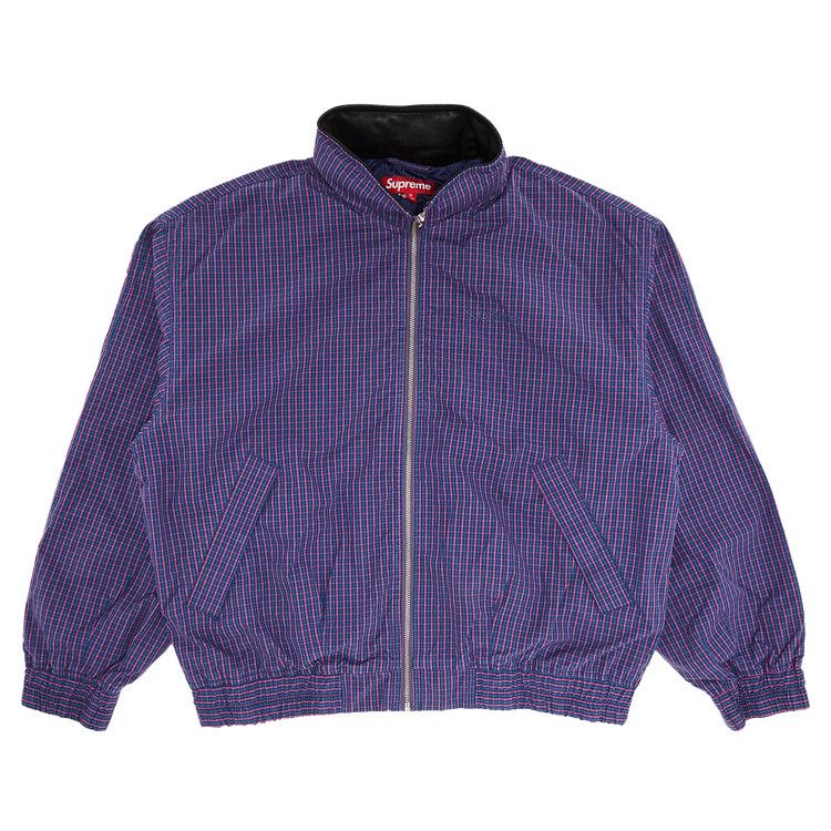 

Куртка Supreme Leather Collar Utility Jacket, Blue Plaid