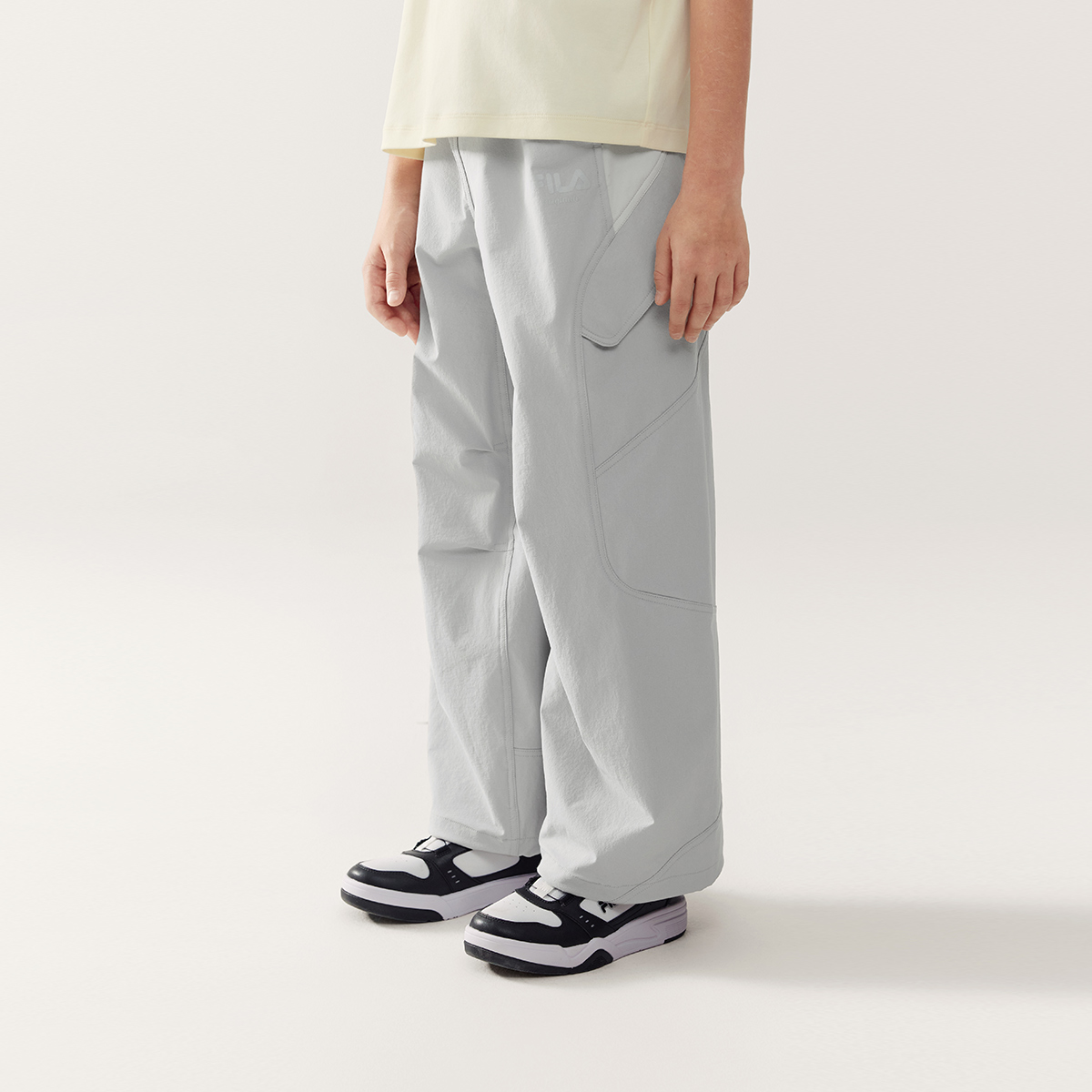 Брюки Woven Raw Lime для детей FILA KIDS, f-db темно-серый синий — фото 4