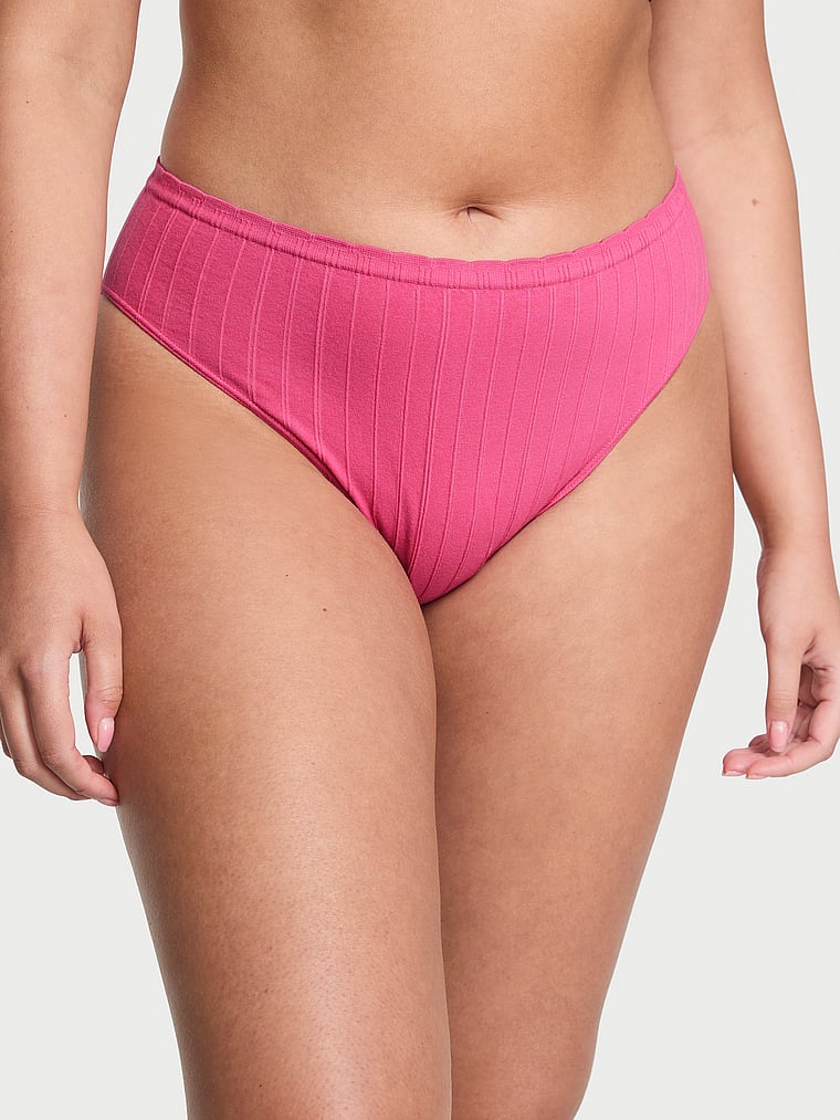 

Бесшовные хлопковые трусики-слипы в рубчик с высоким вырезом Seamless, cotton rib berry galore