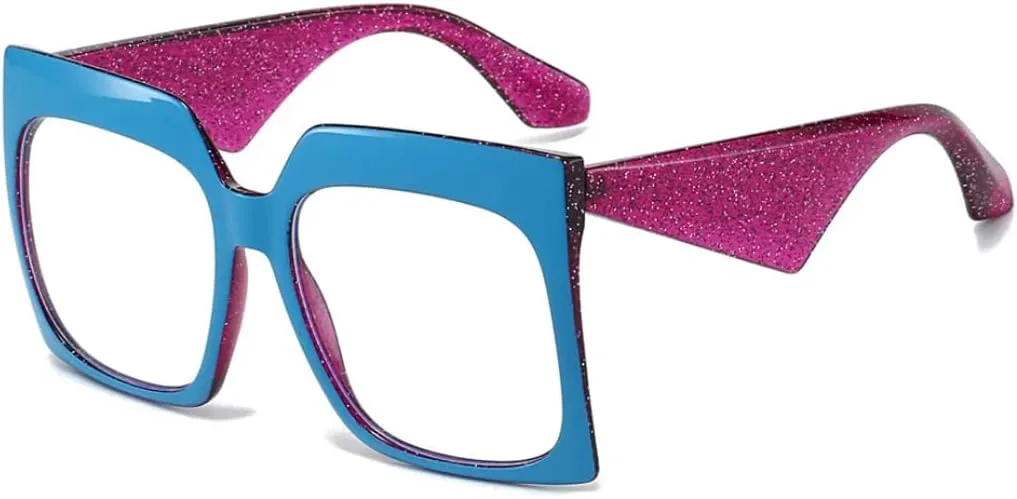 

Солнцезащитные очки для мужчин и женщин - защита UV400 - большая оправа, яркие конфетные цвета, для занятий спортом на открытом воздухе и вождения DSVIGF, Blue Purple