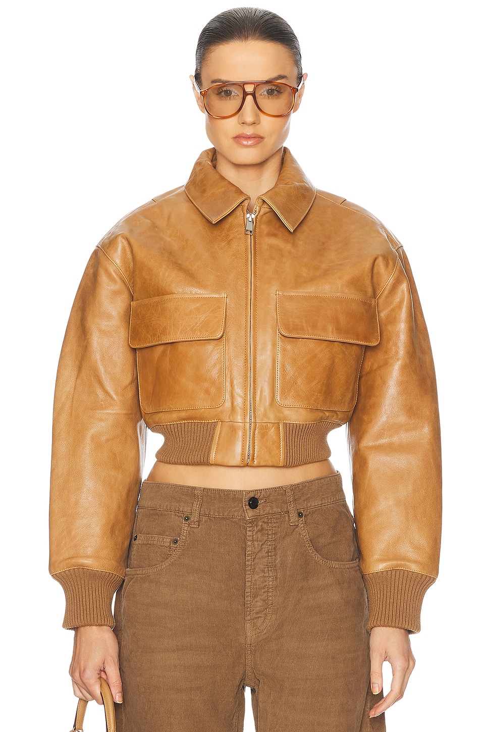

Кожаная куртка-бомбер Helsa, Saddle Brown