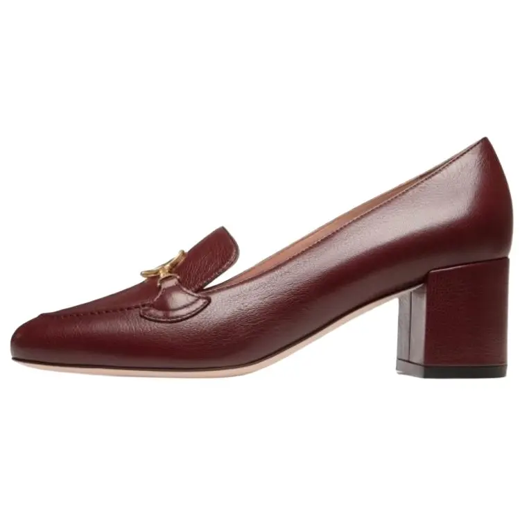 Туфли на высоком каблуке женские бордовые Bally