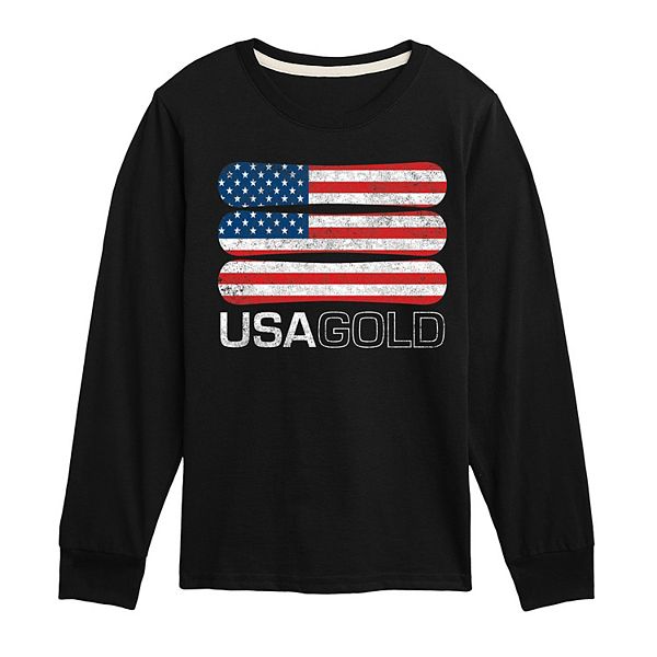 

Футболка с длинным рукавом Boys 8-20 usa gold distressed Licensed Character