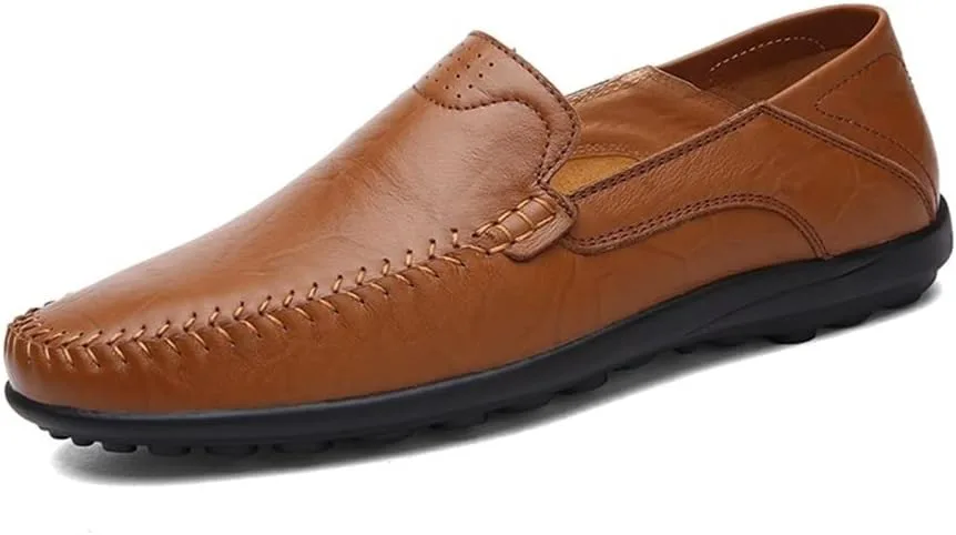 

Мужские мокасины-лоферы JIADELI с круглым носком, простые, из искусственной кожи, на плоской подошве, с противоскользящим покрытием, удобные для ходьбы (цвет: черный, размер: 6.5), коричневый