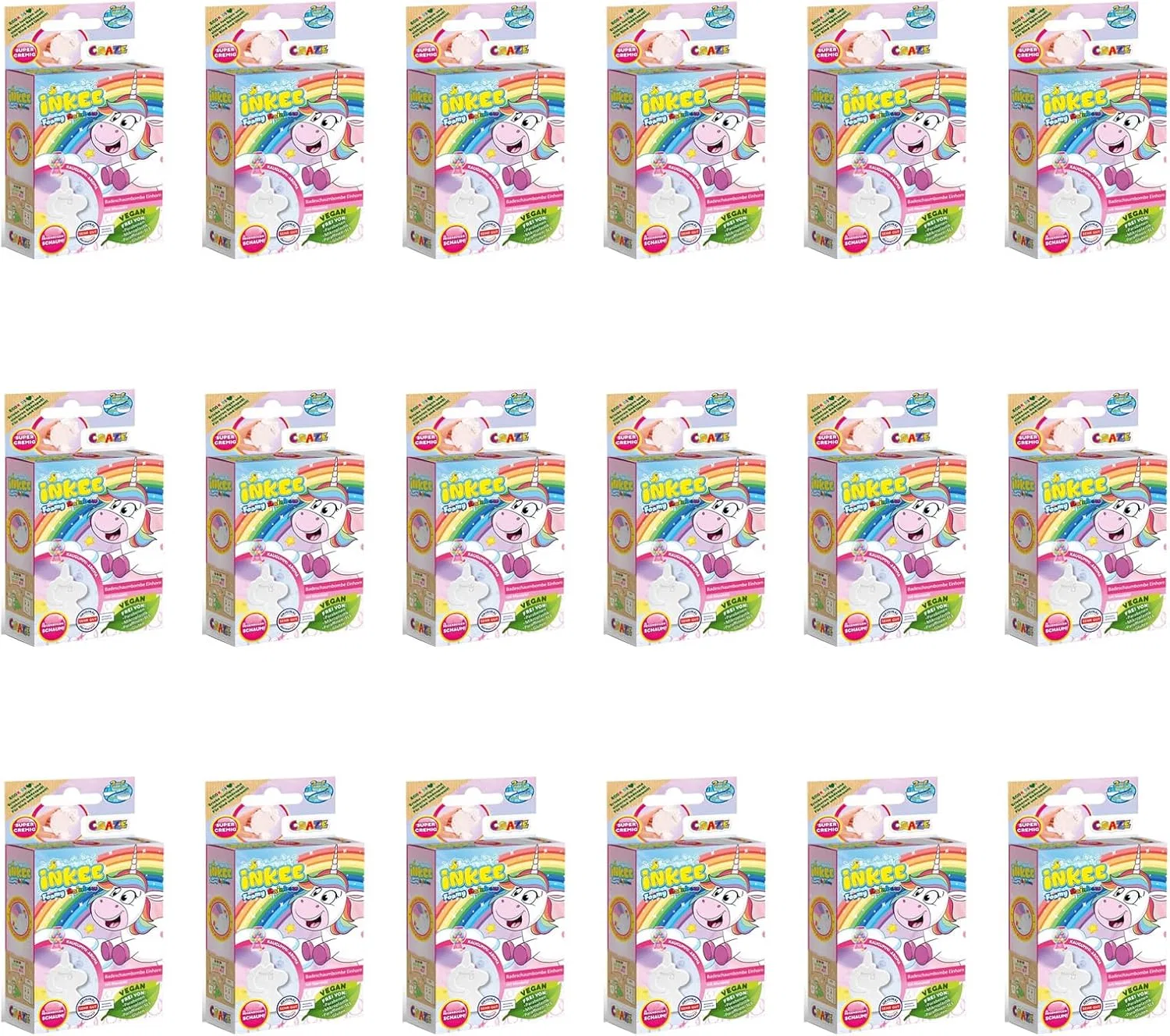 Набор бомбочек для ванны CRAZE Inkee Foamy Rainbow Unicorn с ароматом жевательной резинки Craze